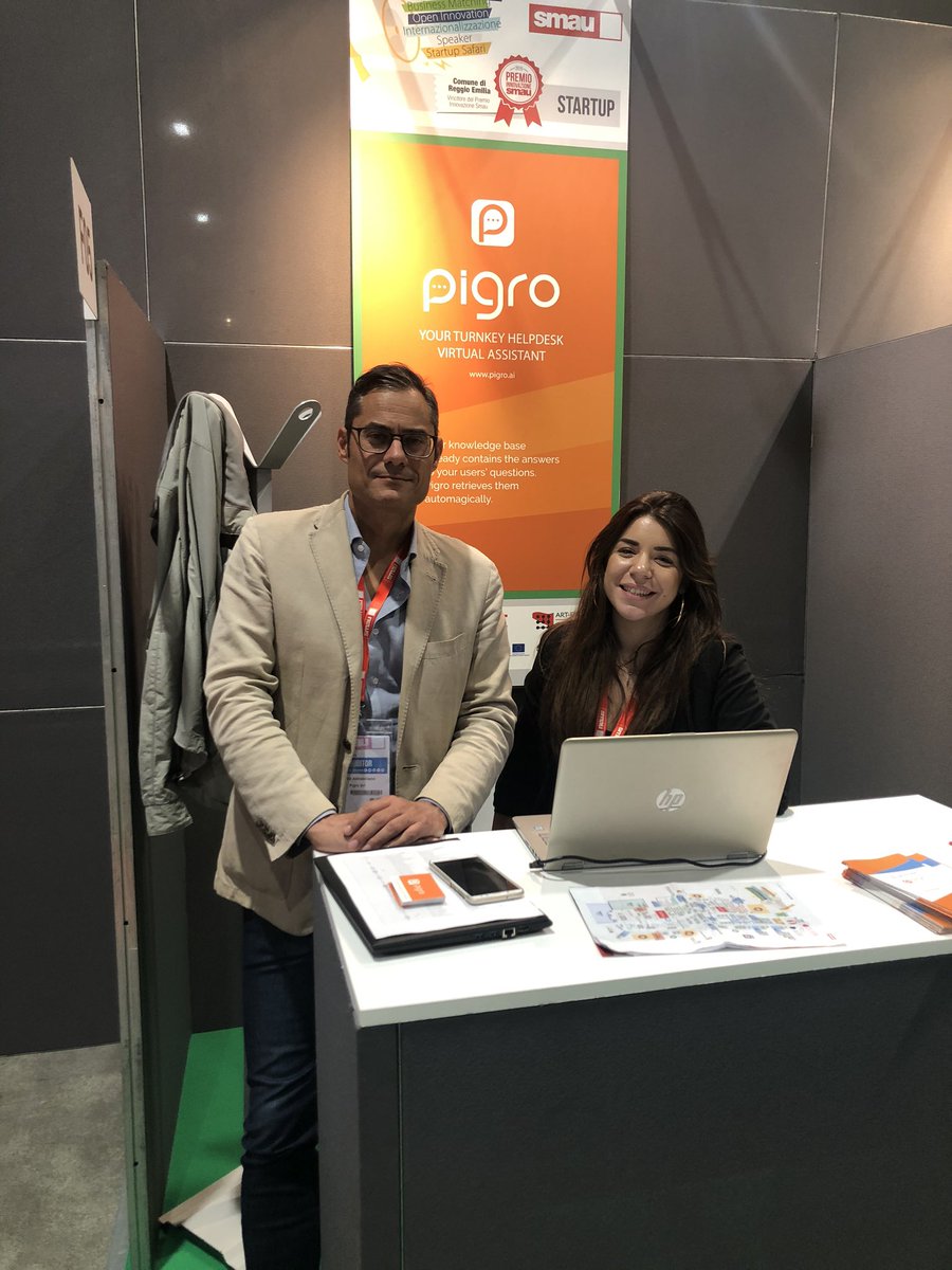 erstartup's tweet image. 👋 E last but not least, ecco a #SMAU #Milano il team di @Pigrosoft 

Pigro offre #assistentivirtuali chiavi in mano per l’#helpdesk  basati su un&apos;#AI proprietaria in grado di rispondere alle domande dei diversi tipi utenti anche in più lingue🤖🗨️🙋

📍Li trovate allo stand F07