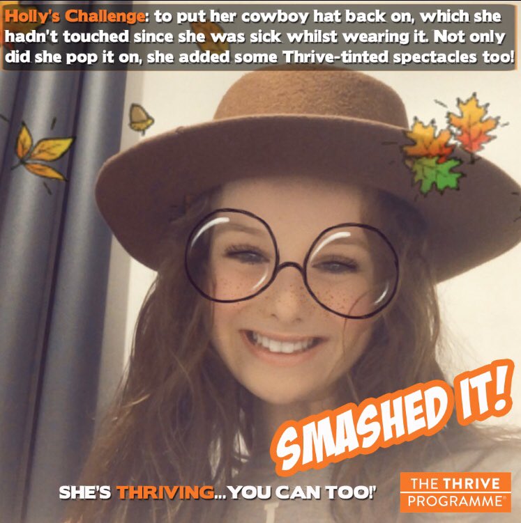 Learn2Thrive100's tweet photo. 🌟 Today’s #smashedit champ is Holly, aged 11 🌟 

Holly has been coming to see me with her Mum to overcome her #fear of being sick (#emetophobia). 

She smashed her challenge AND added some thrive-tinted specs to show how she is managing to take back control of her life again! https://t.co/tTPzpWdHtg