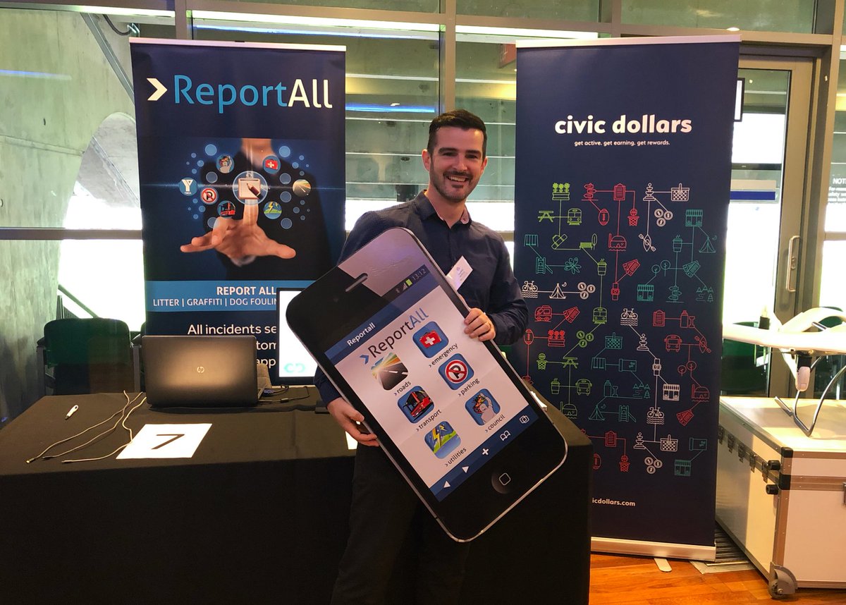PaulaLFee's tweet photo. Great to see @stavros0 exhibiting his @CivicDollars app at the #AISCFConference19 - one of @belfastcc’s Amazing Spaces, Smart Places R&D projects #smartcities #smartbelfast https://t.co/ApNC6cC7E4