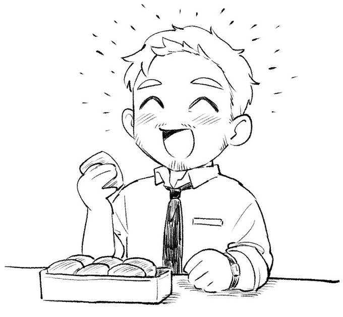 ソーセージロールを食べるロングキャスター 