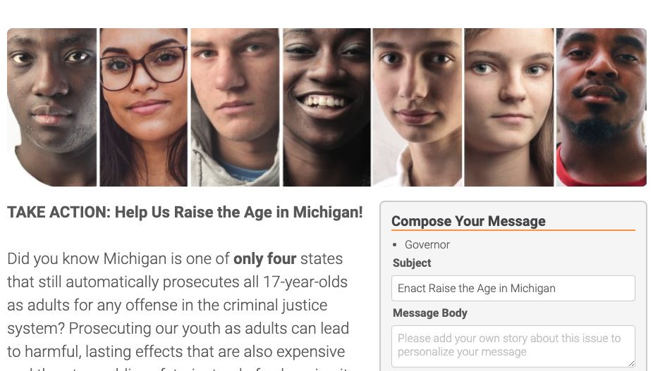 Raise the Age has reached <a href="/GovWhitmer/">Governor Gretchen Whitmer</a>'s desk. Take action today to urge her to sign the bills now! #raisetheagemi 

raisetheagemi.org/take-action?vv…