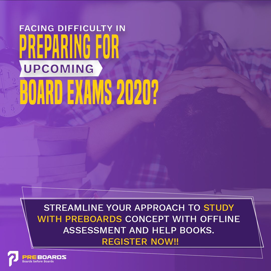 preboards's tweet photo. Prepare your board exams 2020 with PreBoards, offering notes-oriented textbooks to gear you up for the upcoming boards and helping you to ace in the same. To register, call us at +91 8287487812. #BoardsBeforeBoards

#PreBoards #BoardExam2020 #Board2020 #ExamGuide #ExamBooks https://t.co/LkKFuUTjbl