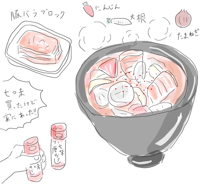 豚汁を作って美味しかったというだけです。 