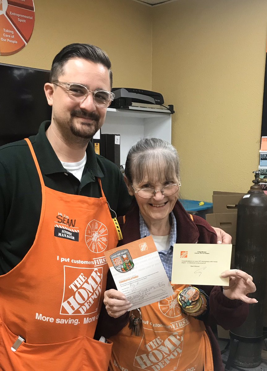 It was an honor to be able to recognize Head Cashier Mary for 20 years of service with the Home Depot! She will be retiring at the end of the year after 45 years in retail and will truly be missed here at EC 643! Thank you Mary for everything you do! #wenotmeAT643