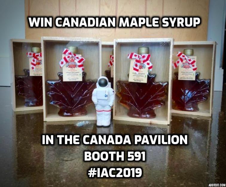 FREE STUFF
Drop off your business card at the Canada Pavilion - Booth 591 - by 1pm today and be entered to win some prizes, including delicious Canadian maple syrup. #IAC2019
#CanadaPavilion2019