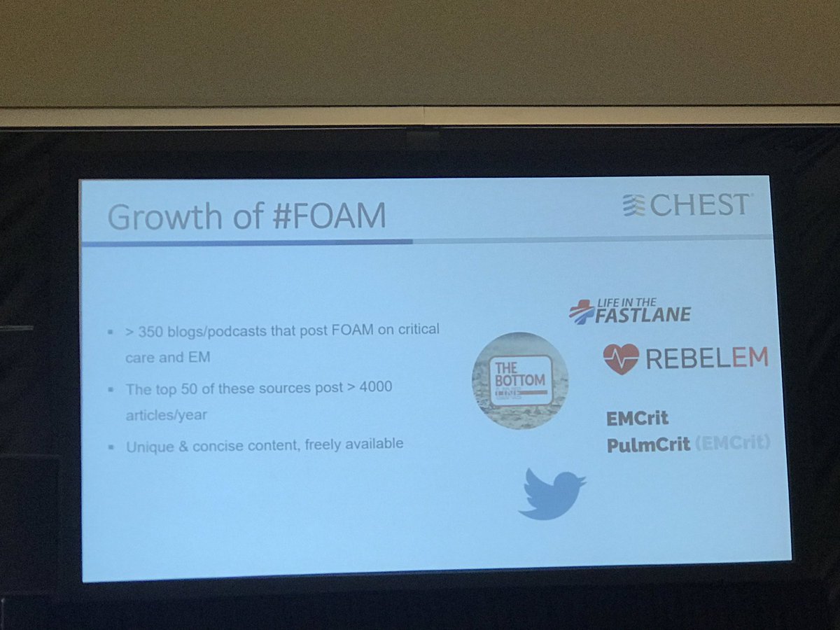 dina_khateebDO's tweet photo. #FOAMed has exploded since 2012 #CHEST2019 #CHESTSoMe #CHESTMedEd @_MSAMEED https://t.co/eGSVmaS7Rj