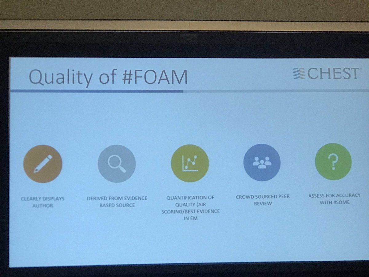 dina_khateebDO's tweet photo. 5 Points to take home for evaluating #FOAM #CHESTSoMe #CHESTMedEd #CHEST2019 https://t.co/JiJLrUxwMt