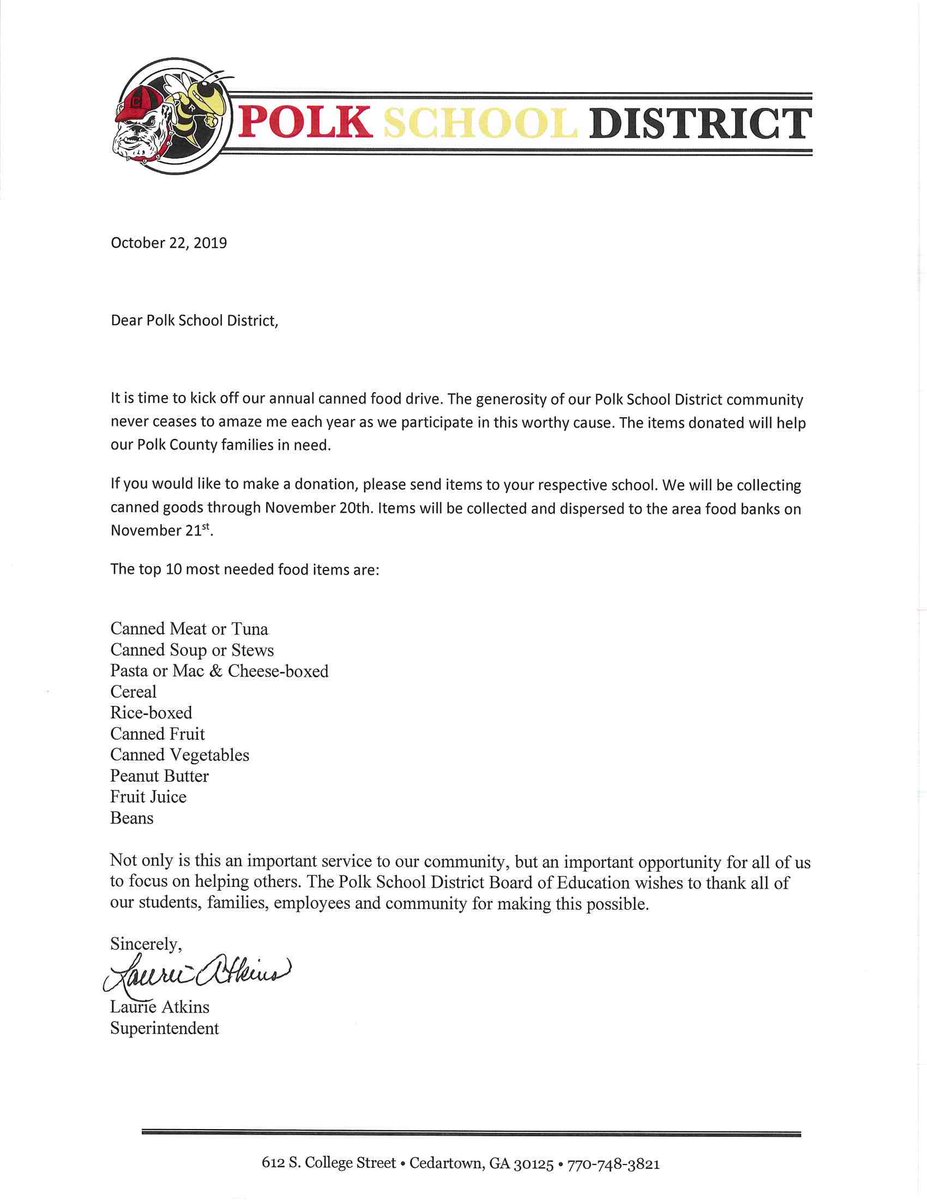 Annual Canned Food Drive Starts TODAY!!!!!