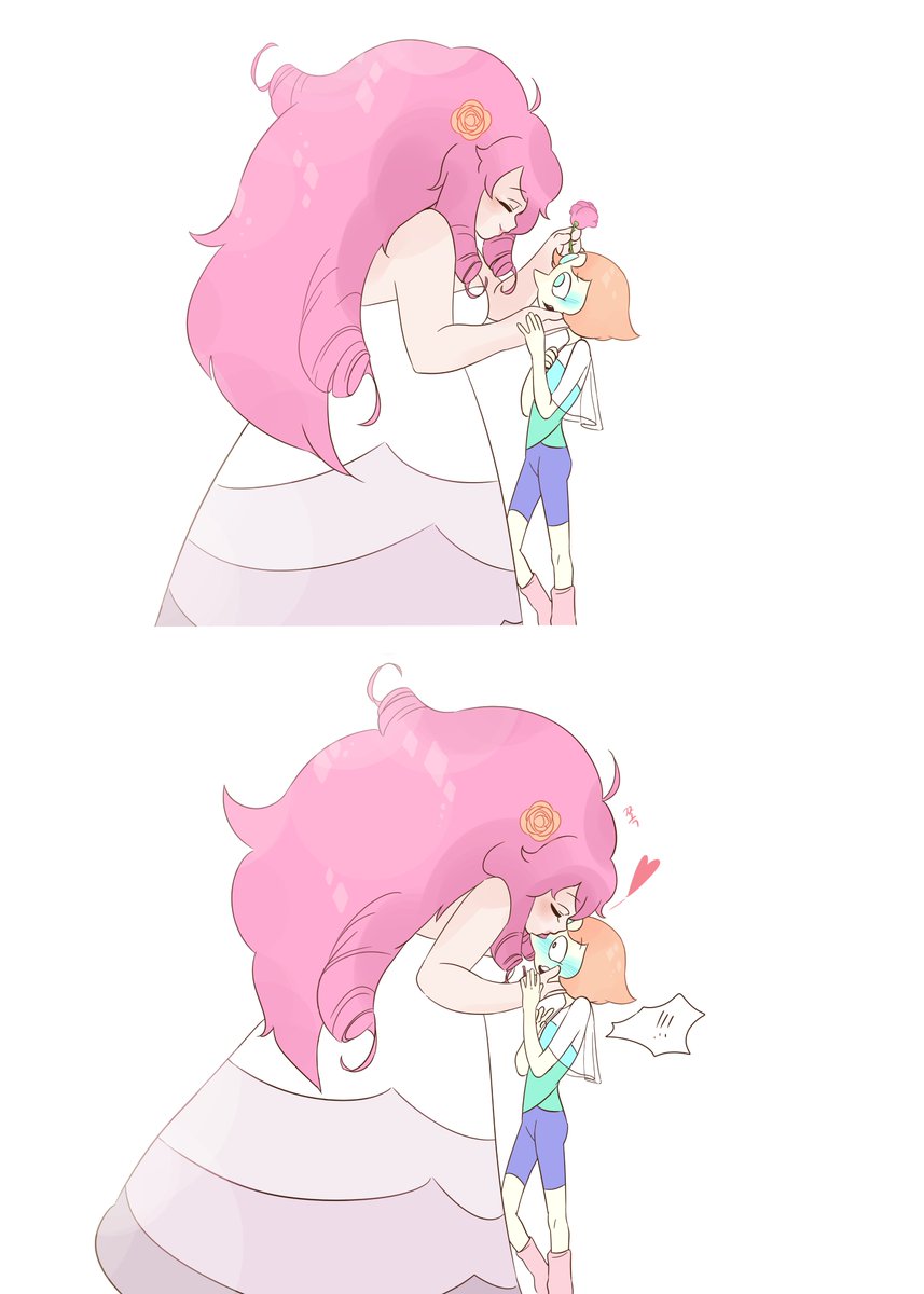 #StevenUniverse 로즈가 어딜가든 누굴 만나든 쫄래쫄래 따라다니는 펄 보고싶어서 그린 로즈펄 만화Translate post