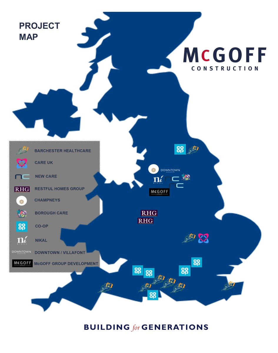 McGoffConstruct's tweet photo. McGoff Construction Limited working nationwide from our Altrincham base, delivering 419 luxury apartments, 950 care home beds and 10+ retail projects across 10 highly regarded, blue chip Clients.
#McGoffGroup
#BuildingForGenerations
#NorthernRootsNationalReach https://t.co/oG18kYO7H9