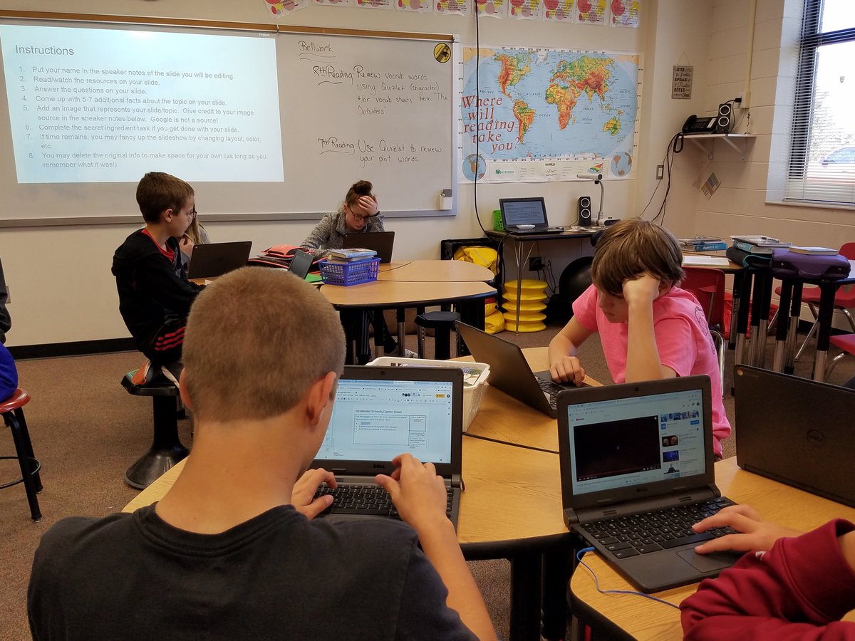 sieferi's tweet photo. 8th graders used #EduProtocols to preview issues/topics in #GRAMarrow A great way to quickly get background! #GRA19 #ehawkpride https://t.co/VZH8AmwN4A