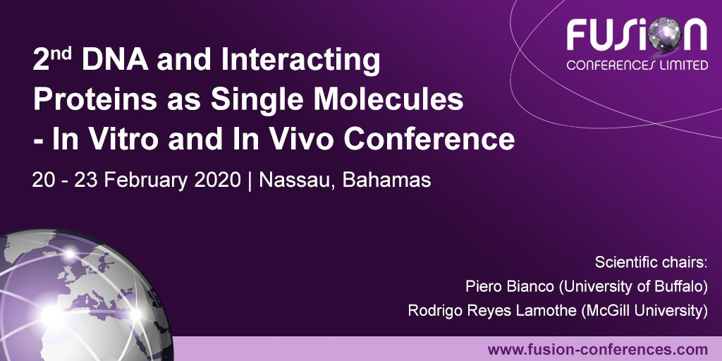 Fusion Conferences (@fusion_conf) on Twitter photo 📣Deadline Reminder: Oral Submission and Early Bird close 08 Nov for the 2nd DNA and Interacting Proteins as Single Molecules - In Vitro and In Vivo Conference
Keynote Speaker <a href="/R_H_Ebright/">Richard H. Ebright</a>
Plenary Speakers <a href="/V_Croquette/">Vincent_Croquette</a>, <a href="/van__Oijen/">Antoine van Oijen 🔬🧫🧬</a>, <a href="/maria_spies/">Maria Spies, PhD (she/her)</a> and Dorothy Erie 📣Deadline Reminder: Oral Submission and Early Bird close 08 Nov for the 2nd DNA and Interacting Proteins as Single Molecules - In Vitro and In Vivo Conference
Keynote Speaker <a href="/R_H_Ebright/">Richard H. Ebright</a>
Plenary Speakers <a href="/V_Croquette/">Vincent_Croquette</a>, <a href="/van__Oijen/">Antoine van Oijen 🔬🧫🧬</a>, <a href="/maria_spies/">Maria Spies, PhD (she/her)</a> and Dorothy Erie