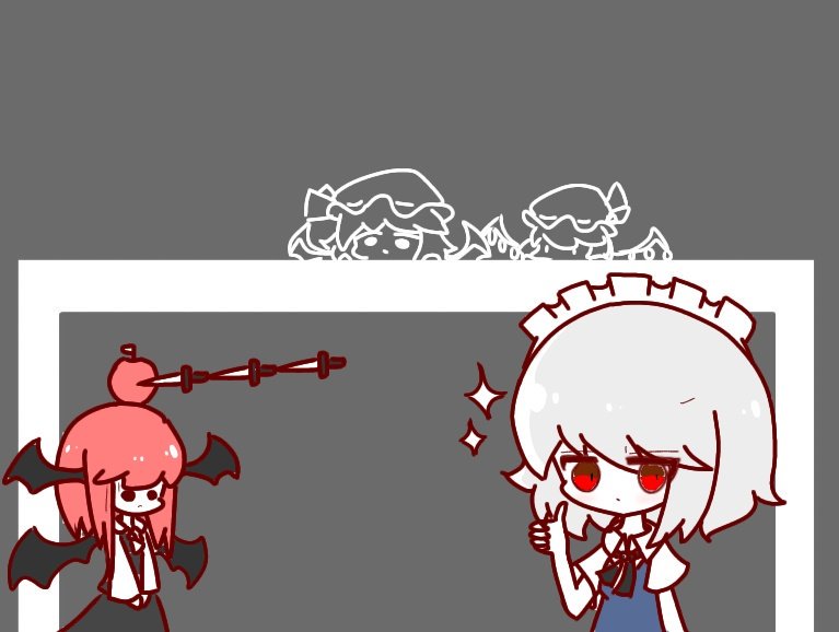 #深夜の真剣お絵描き60分一本勝負
紅魔館は今日も平和 