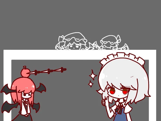 #深夜の真剣お絵描き60分一本勝負
紅魔館は今日も平和 