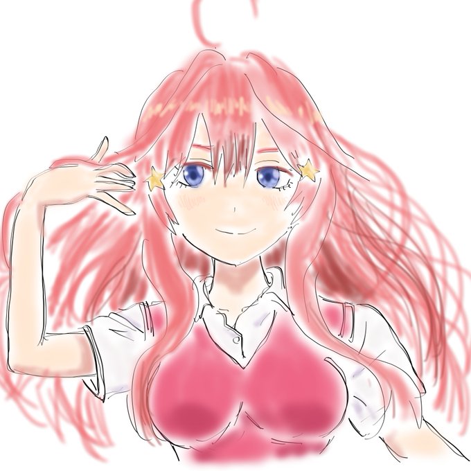 地獄の果ての住人さんがTwitterに投稿した中野五月(五等分の花嫁)のイラスト。