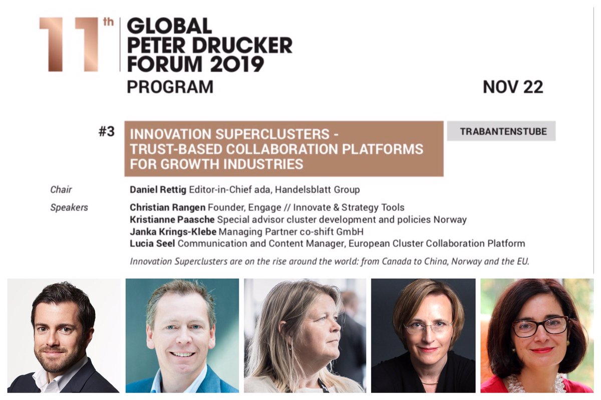 GDruckerForum's tweet photo. Innovation Superclusters:
Trust-Based Collaboration Platforms For Growth Industries
Join an exciting session with
@danielrettig @join_ada
@ChrisRangen @StrategytoolsIO
@kristiannestor @InnovasjonNorge
@JKKjanka
@LuciaSeel
#GPDF19 #ecosystems
https://t.co/wk5h3QwIYZ https://t.co/HcBZM8ggci