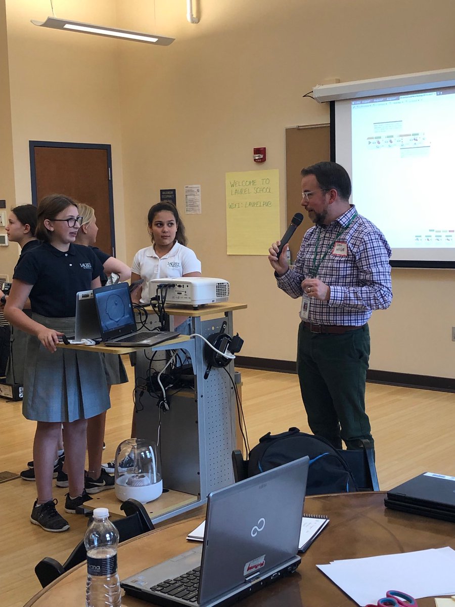 sarahhanawald's tweet photo. Thank you to ⁦@danielcmcgee⁩ and ⁦@LaurelSchool⁩ students for teaching a bunch of educators about their robotics team. Impressive work, girls! https://t.co/HSxTJMkn90