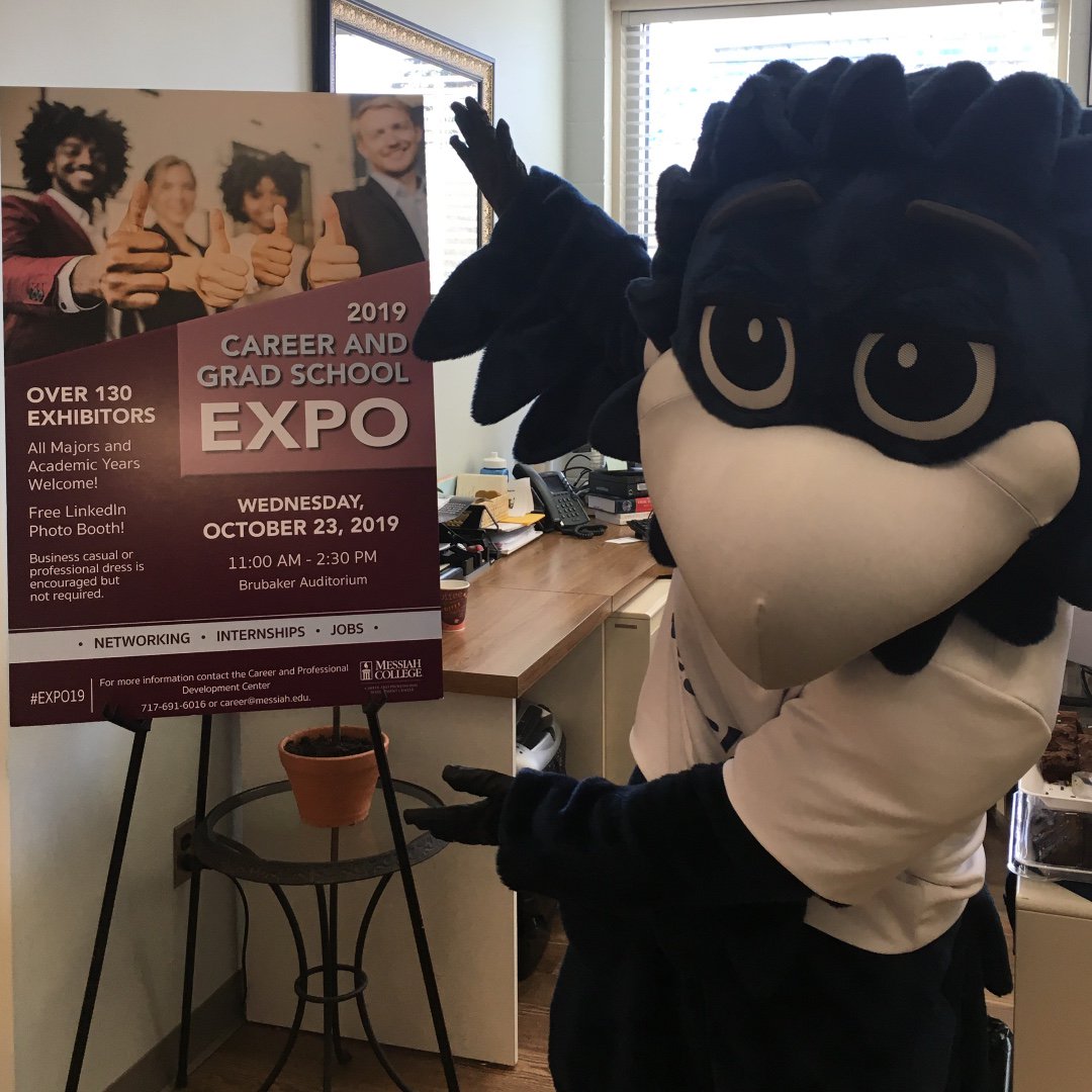 MCCareerCenter's tweet photo. 🎉#MessiahExpoExperience is TOMORROW!! 🎉

Over 140 employers are preparing for the event, as well as Messiah's mascot, FLEX! Held in Brubaker and the Eisenhower Commons from 11am-2:30pm.

Learn more about tomorrow's event here: https://t.co/8fBStMOocG https://t.co/Go4sa4pxkF