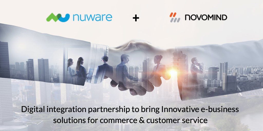 NuWareCo's tweet photo. Excited to #announce our recent #partnership with @novomind  to bring intelligent #SoftwareSolutions for #ConnectedCommerce and #CustomerService  https://t.co/W2B7SeDCFJ https://t.co/LgZvnxK7OO