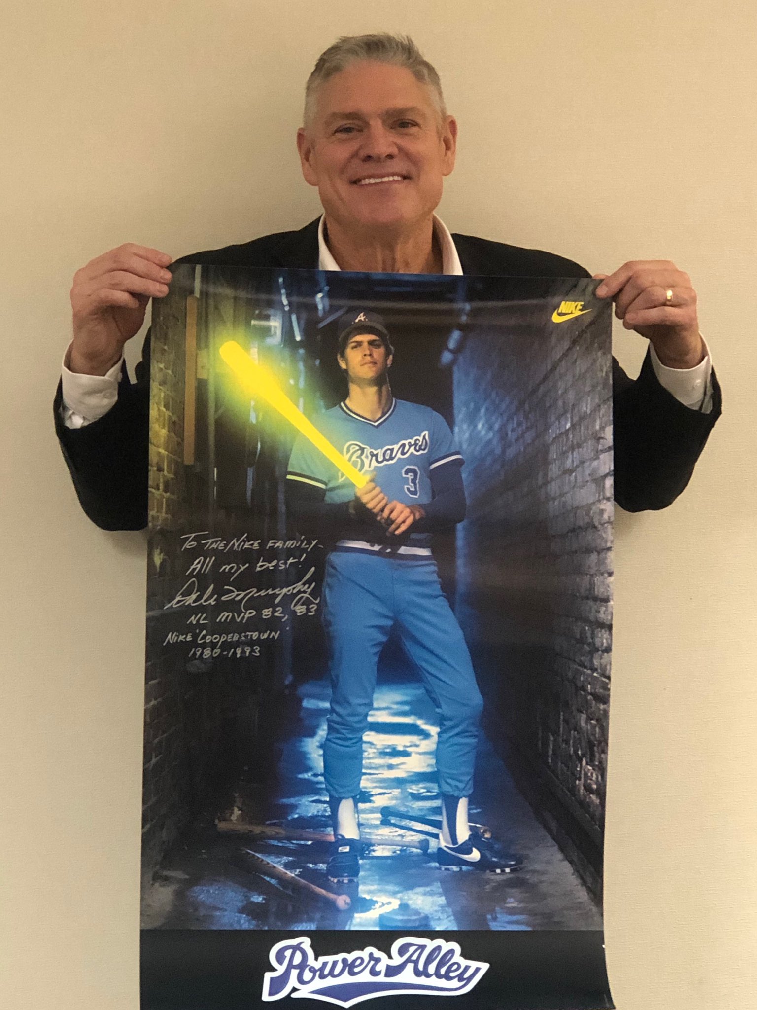 Dale Murphy on X: Had a great time sharing my story and memories of the 'Power  Alley' and 'Stickball' shoots with @Nike yesterday. Being asked by Nike to  be on a poster