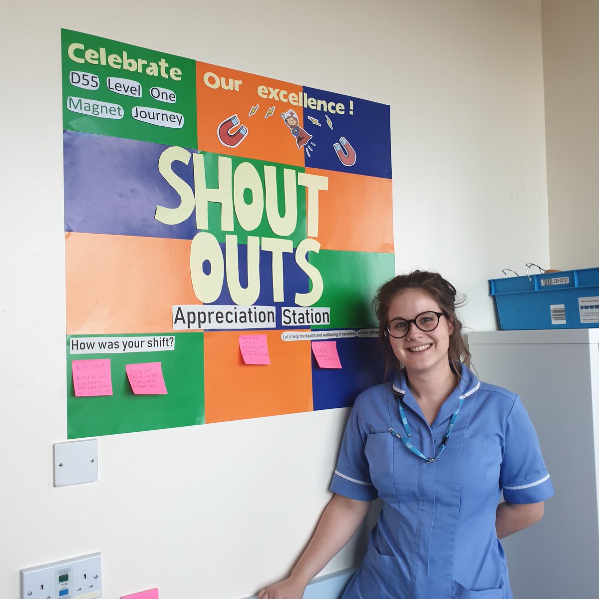 Emily has been busy with getting <a href="/D55Ward/">Ward D55 Level 1</a> magnet ready. Celebrating our excellence on level 1 and giving feedback. <a href="/NUH_AcuteMed/">NUH Acute Medicine</a> <a href="/NUHNursing/">NUH Nursing</a> <a href="/malia616/">Helen Malia</a> <a href="/KerryJo8888/">Dr Kerry Jones PhD RM RN</a> @suehaines1