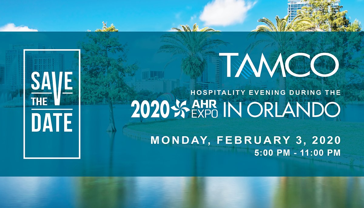 TAMCO_Dampers's tweet photo. TAMCO is hosting a hospitality evening at the 2020 AHR Expo in Orlando on Monday, February 3. Look for your invitation in early December. #TAMCODampers https://t.co/mwfEnxZ9kF