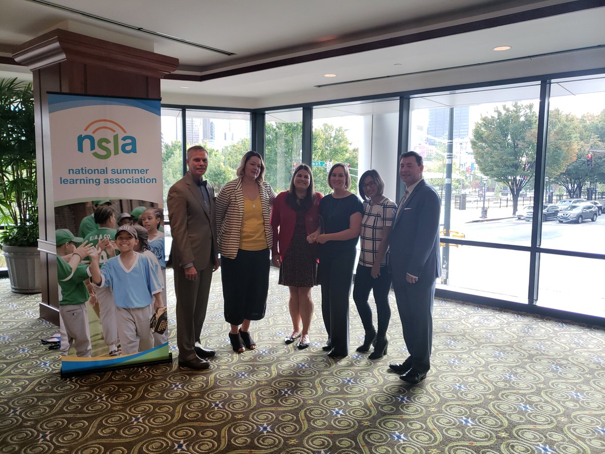 theARFoundation's tweet photo. Way to go team!🎉Today our awesome Programs staff received the @NewYorkLife Foundation Excellence in Summer Learning Award at the @summerlearning National Conference in Atlanta! #SummerChangesEverything https://t.co/i2MeWDP6oU