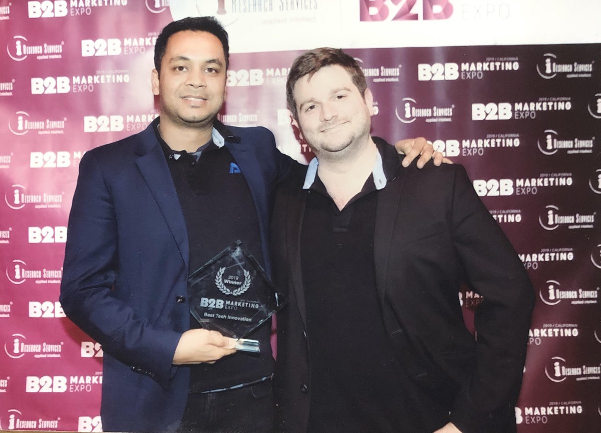 Privileged to be awarded the Best Tech Innovation from the B2B Marketing Expo in LA earlier this month! Thanks to our incredible team for pushing boundaries, making sacrifices, and helping make SAM.AI the first #socialcrm powered by #conversationalai