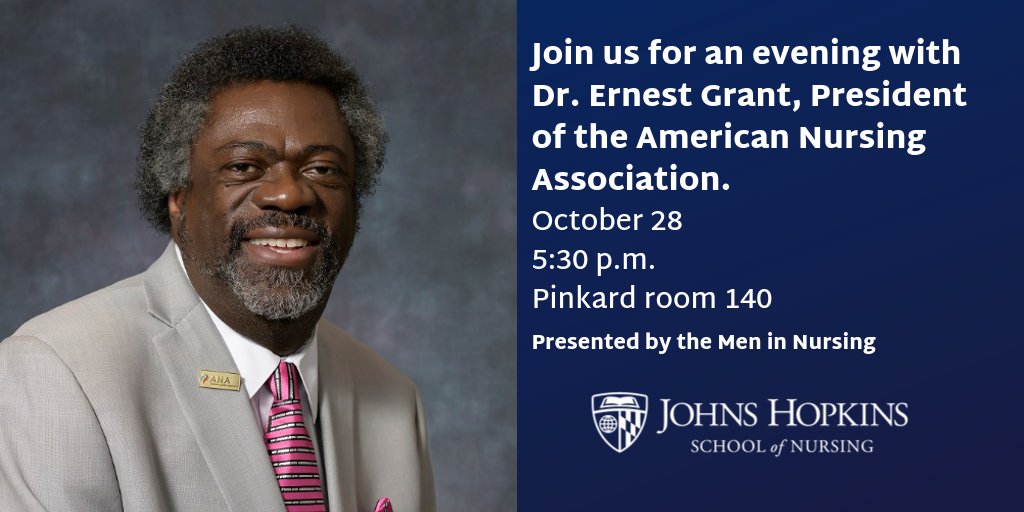 JHUNursing's tweet photo. Join us for an evening with @ANANursingWorld president @ANAPresident Monday October 28. RSVP https://t.co/5Mt86I09CK https://t.co/cfhbl0qiDS