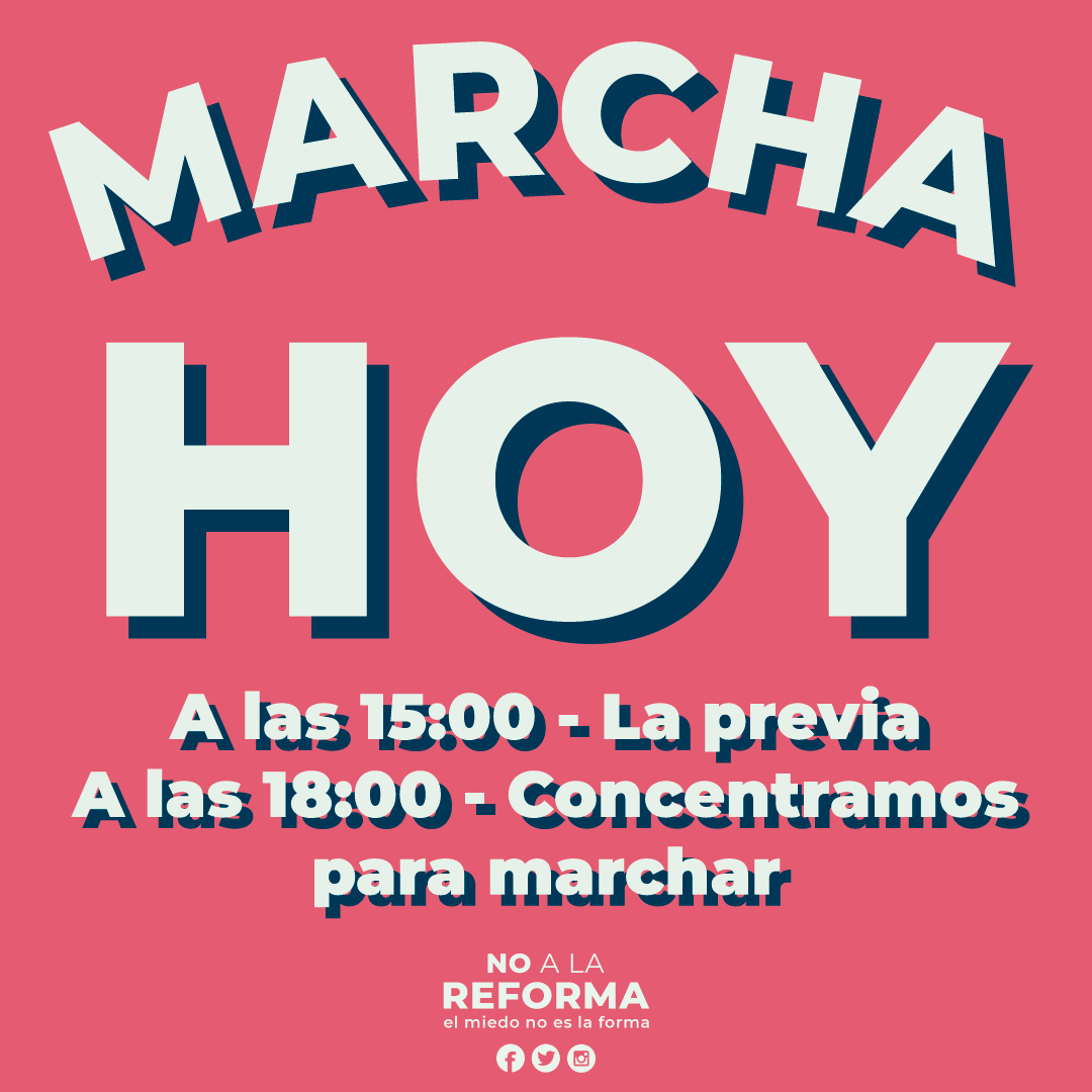 noalareformauy's tweet photo. 🎉 ES HOY🎉

Te esperamos a partir de las 15 h en la explanada de la Udelar para la previa de la marcha.

¡Concentramos a las 18 h para marchar juntos y juntas y decirle NO A LA REFORMA! https://t.co/cblBT2F47r