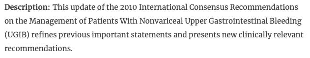 AliRaja_MD's tweet photo. Management of Nonvariceal #UGIBleeding: Guideline Recommendations From the International Consensus Group 
@alan_barkun et al @mcgillu 
https://t.co/KCe0X88R1n
@AnnalsofIM https://t.co/m3Jfwqbmcn