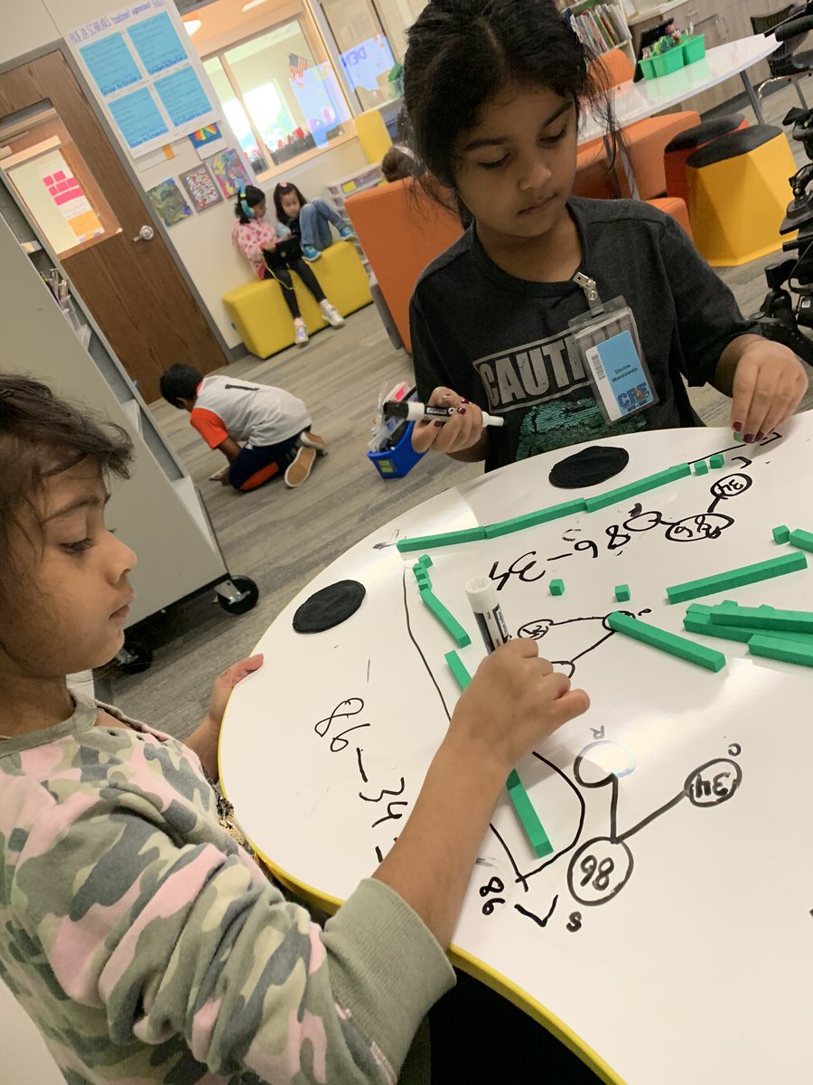MrsGodinezMKB's tweet photo. Using all of our strategies during Den Time today to add and subtract numbers. This visual representation of the number line and base ten blocks was SO helpful for these friends! #CISDMath #CRECoyotes https://t.co/ch9e9Sh4Ki