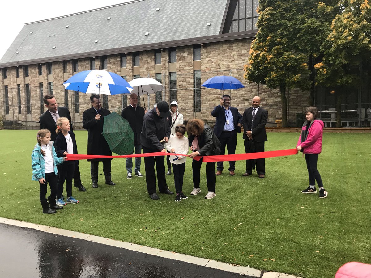 JayeRobinson's tweet photo. Congratulations to St. Anselm’s Catholic School on the official ribbon cutting of the new @StAPlayground! This project is a great example of what can get done with community effort and collaboration - I was honoured to have been involved in the process. https://t.co/OGtupqXtHE