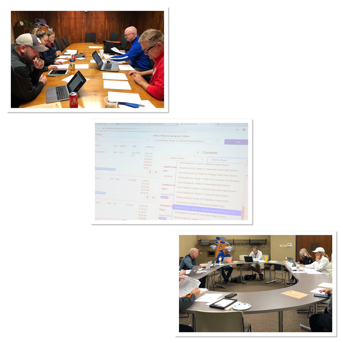 <a href="/IHSA_IL/">Illinois High School Association #IHSA</a> #tennis seed committees doing their work in preparation to <a href="/IHSAState/">IHSA State</a> thanks to <a href="/TennisReporting/">TennisReporting</a>