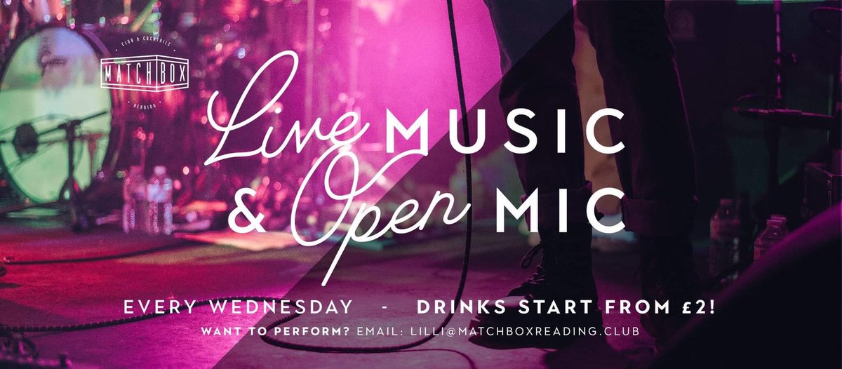 Tomorrow evening! Matchbox Reading presents Live music 🎵 and open mic night 🎤  - free entry 💛#livemusic #reading #club #openmic #readingtown #friarstreet #free #drinks