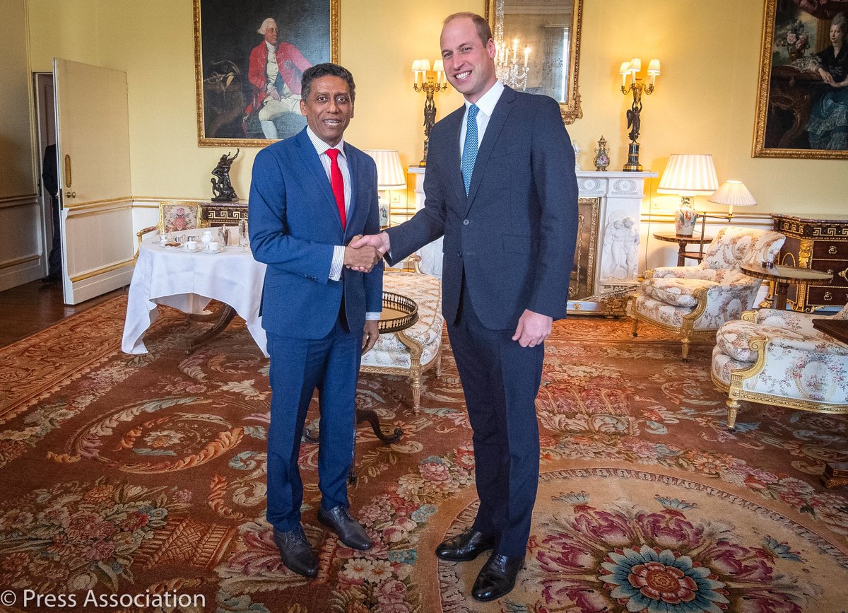 🇬🇧🇸🇨Today The Duke of Cambridge, representing The Queen, held an audience with Danny Faure, The President of the Republic of Seychelles, at Buckingham Palace.