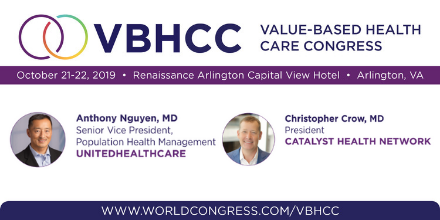 WorldCongress's tweet photo. Our closing Keynote speakers are Anthony Nguyen of @UnitedHealthGrp and @DrCCrow of @catalystHN. They are discussing the next frontier of value-based care. Identify organizational structures &amp; operational best practices. #VBHCC19 #ValueBased #Care https://t.co/av2ED04eeJ