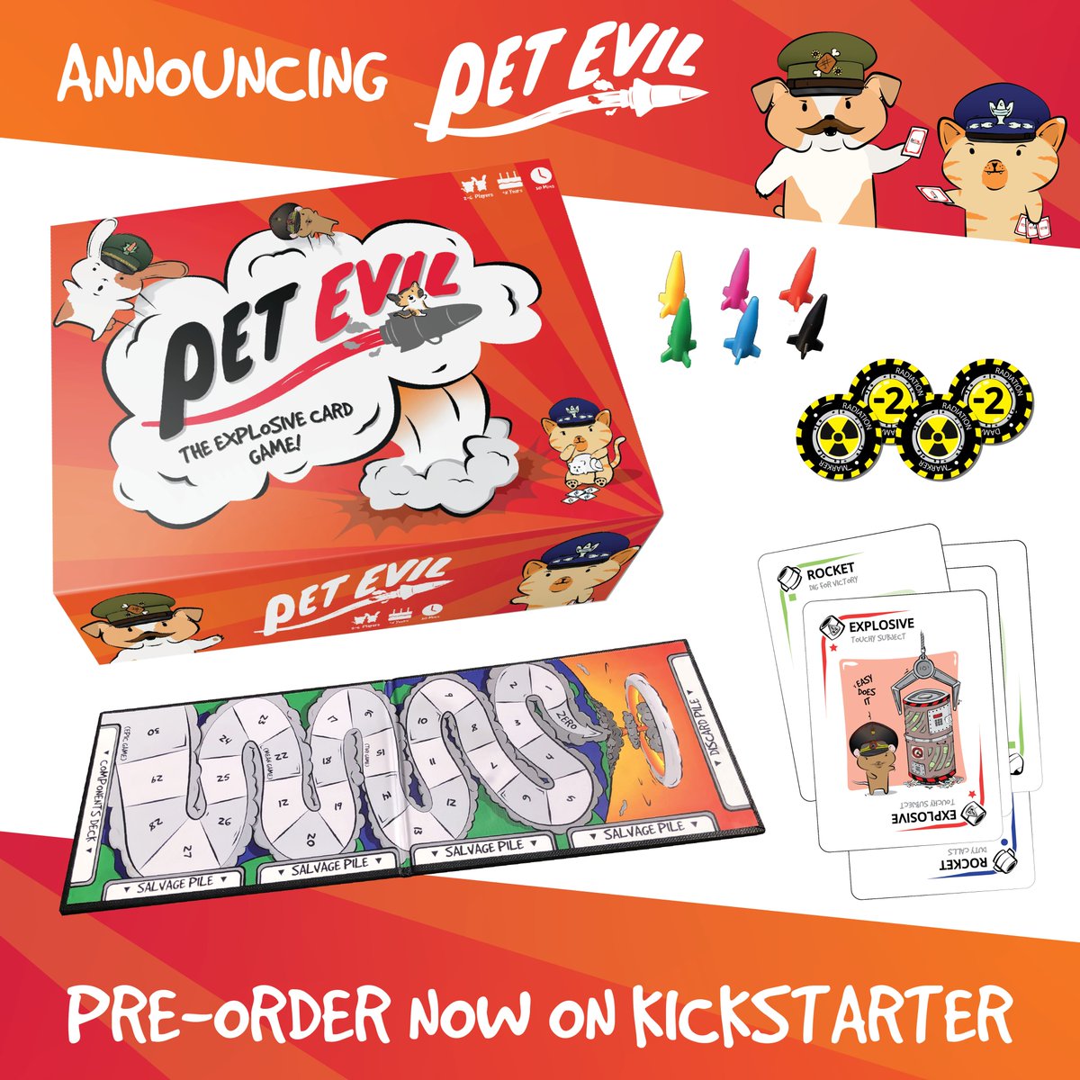 PetEVILgame's tweet photo. SURPRISE!
Check out Pet Evil - The Explosive Card Game by Joseph Liano LIVE NOW on @Kickstarter https://t.co/NcRWG6od6k

Time to get backing! https://t.co/hLghUWTbXz