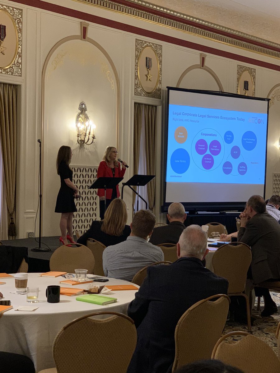 StefanieMarrone's tweet photo. Great point from @conniebrenton at #LMATechWest - your clients may want to buy non-legal services from you such as design help & professional resources they donβt have. Think about PR, research etc. How can you provide value in innovative ways? #LMAmkt #LMAWest #legalops #LMATech https://t.co/QiUrTUWPJM