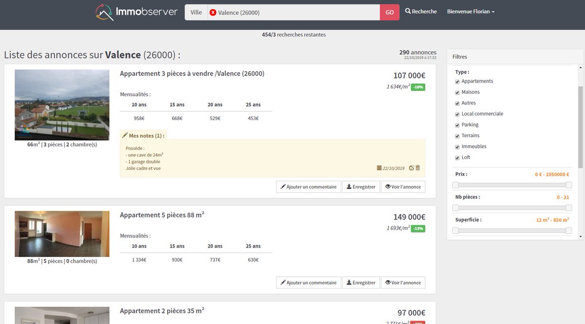 Immobserver se spécialise sur la prospection immobilière et foncière à. Après 2 ans de R&D nous sommes bientôt prêts à ouvrir en version Béta notre outil. Lancement d'ici fin du mois.
N'hésitez pas à nous contacter pour toute démonstration.
#rechercheimmobiliere #immobilier