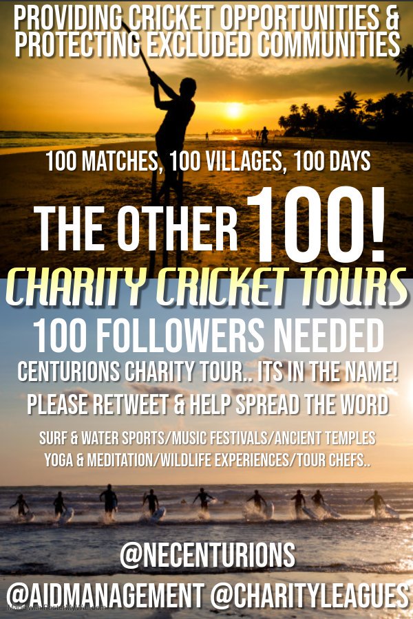 100% Not for Profit Charity Adventure.. 2500KM INDIA

100 Matches, 100 Villages, 100 Days

Taking CRICKET to Children in Excluded Communities

FOLLOW FOR TOUR UPDATES/HIGHLIGHTS🏏🐬🌴

PLEASE RETWEET 😃