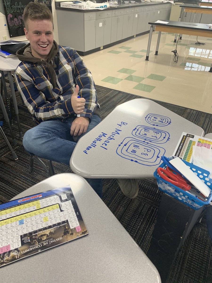 MsHoelting's tweet photo. Period 6 getting creative on the shapes for Bohr models!!
Also,who doesn’t love a good science joke? OMg!! #bohrmodels #ranchermike #brycegoingviral #tuesdayvibes https://t.co/DPLrDIH95o