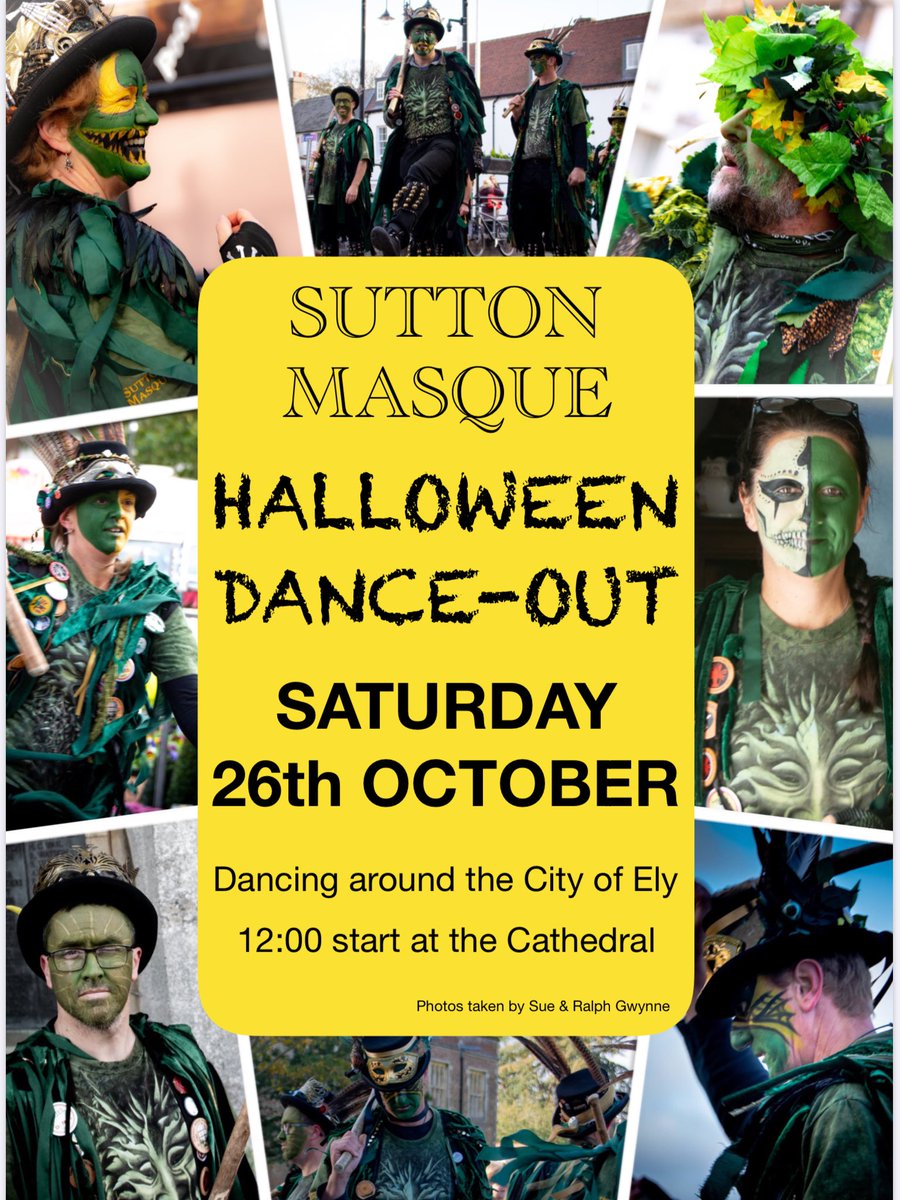 Put down your pumpkins and experience the spookily entertaining Sutton Masque this Saturday daytime in Ely!

Dancing starts at 12:00 in front of the Cathedral.