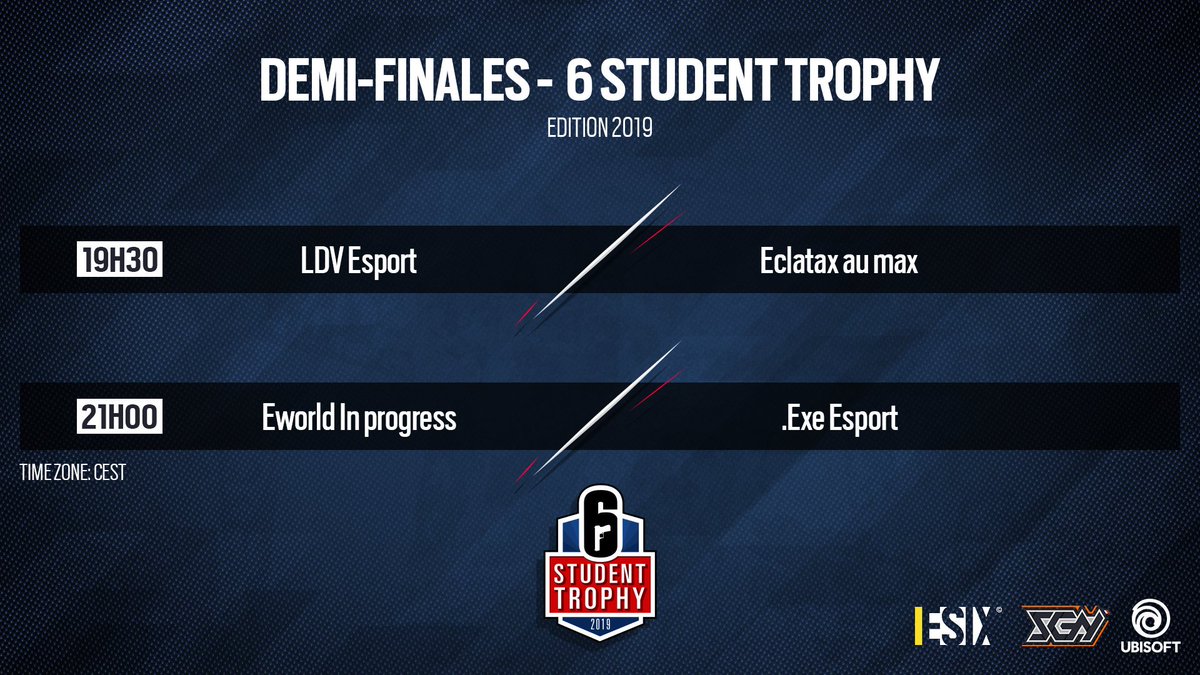 R6esports_FR's tweet image. Les Demi-finales de la 6 Student Trophy se jouent aujourd'hui ! 🔥
Quelles seront les 2 équipes qui s'affronteront sur scène à la Paris Games Week ? #6ST

@LDVEsport vs Eclatax au Max
@eWipDigital vs .exe esport