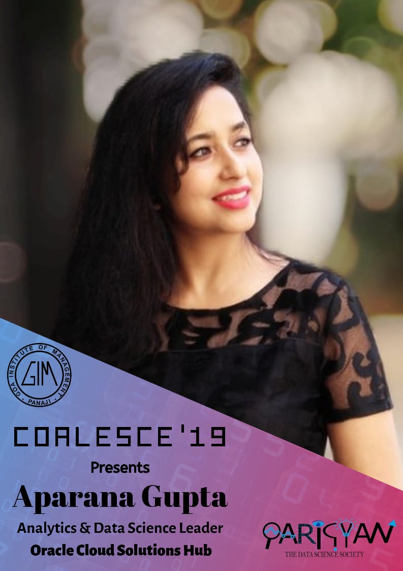 ParigyanG's tweet photo. Team Parigyan presents to you yet another prominent speaker in Coalesce'19: Ms. Aparana Gupta, Analytics and Data Science Leader at Oracle Cloud Solutions Hub.
Stay tuned for more updates!
#GIM #Coalesce19 #GetSetData #Parigyan #DataScience https://t.co/1Yl3NaUjoo