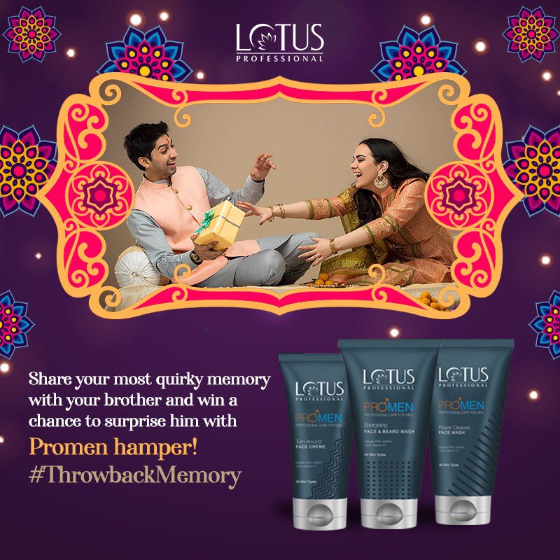 beauty_lotuspro's tweet image. CONTEST ALERT!
Share the chirpy, funny and hilarious memory that you had with your brother and win a chance to surprisehim with #PROMEN hamper this Bhaidooj!
Steps to participate
• Comment below your memory by tagging your brother. 
• Don’t forget to follow us.