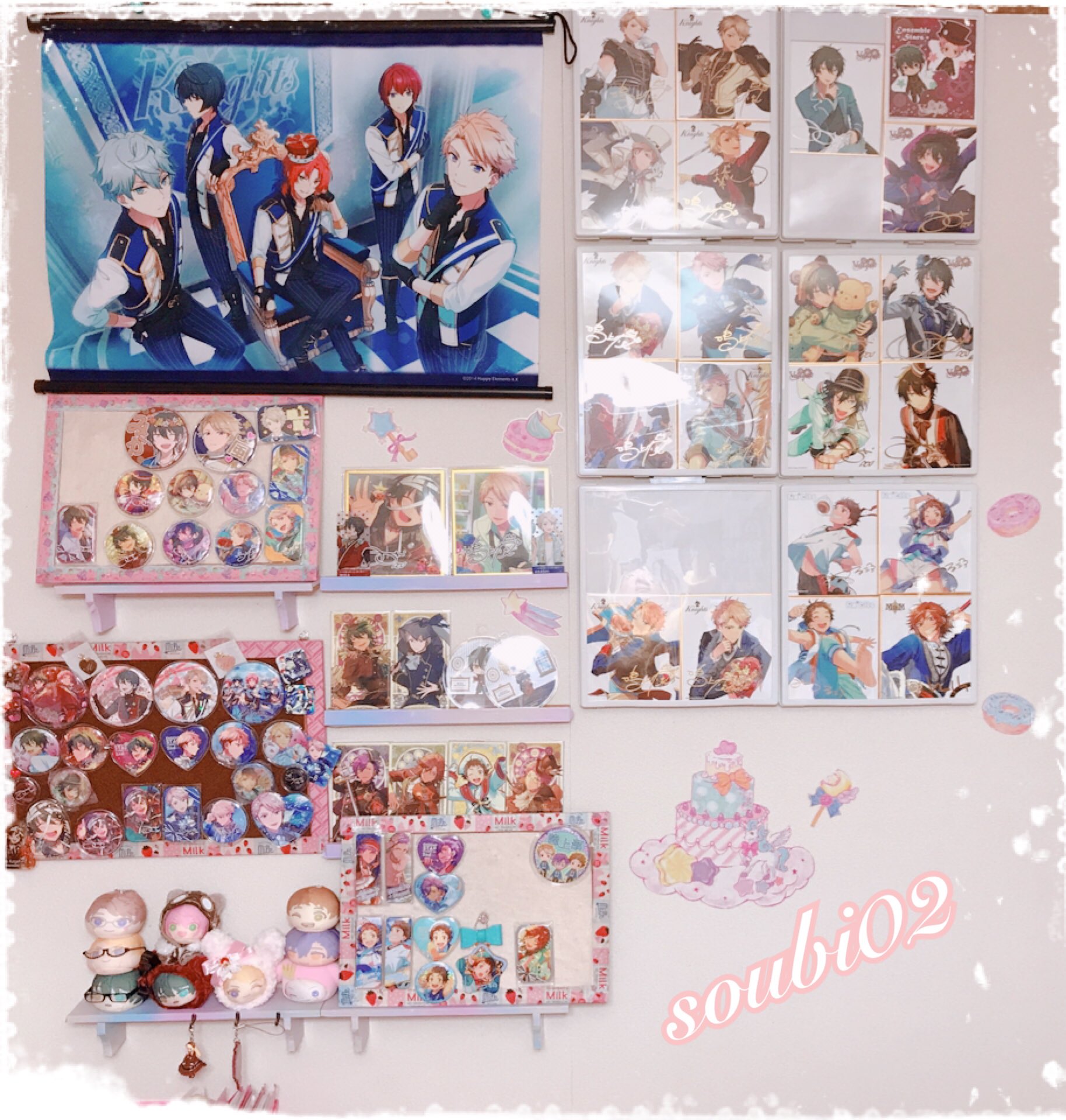 薔薇 ツイフィ必読 グッズが増えたのでコルクボード増設したりウォールラック可愛くしたりして全体の配置換えした あとアニメ記念アニカフェの陸上部のアクキーがやっと揃って良かった 鬼滅もちまちま増えてきたけど置き場なくて無理やり女児 薔薇 ツイフィ必読 グッズが増えたのでコルクボード増設したりウォールラック可愛くしたりして全体の配置換えした あとアニメ記念アニカフェの陸上部のアクキーがやっと揃って良かった 鬼滅もちまちま増えてきたけど置き場なくて無理やり女児