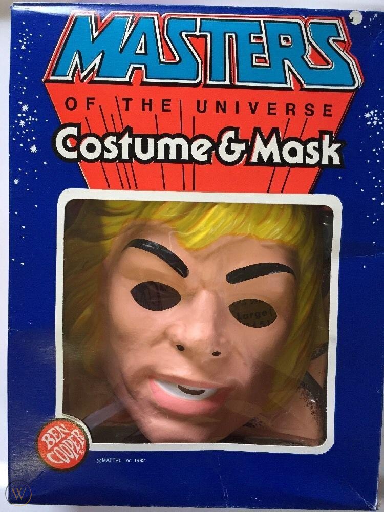 Vintage He-Man Masters of the Universe Ben Cooper Heman Mask 80s Mattel