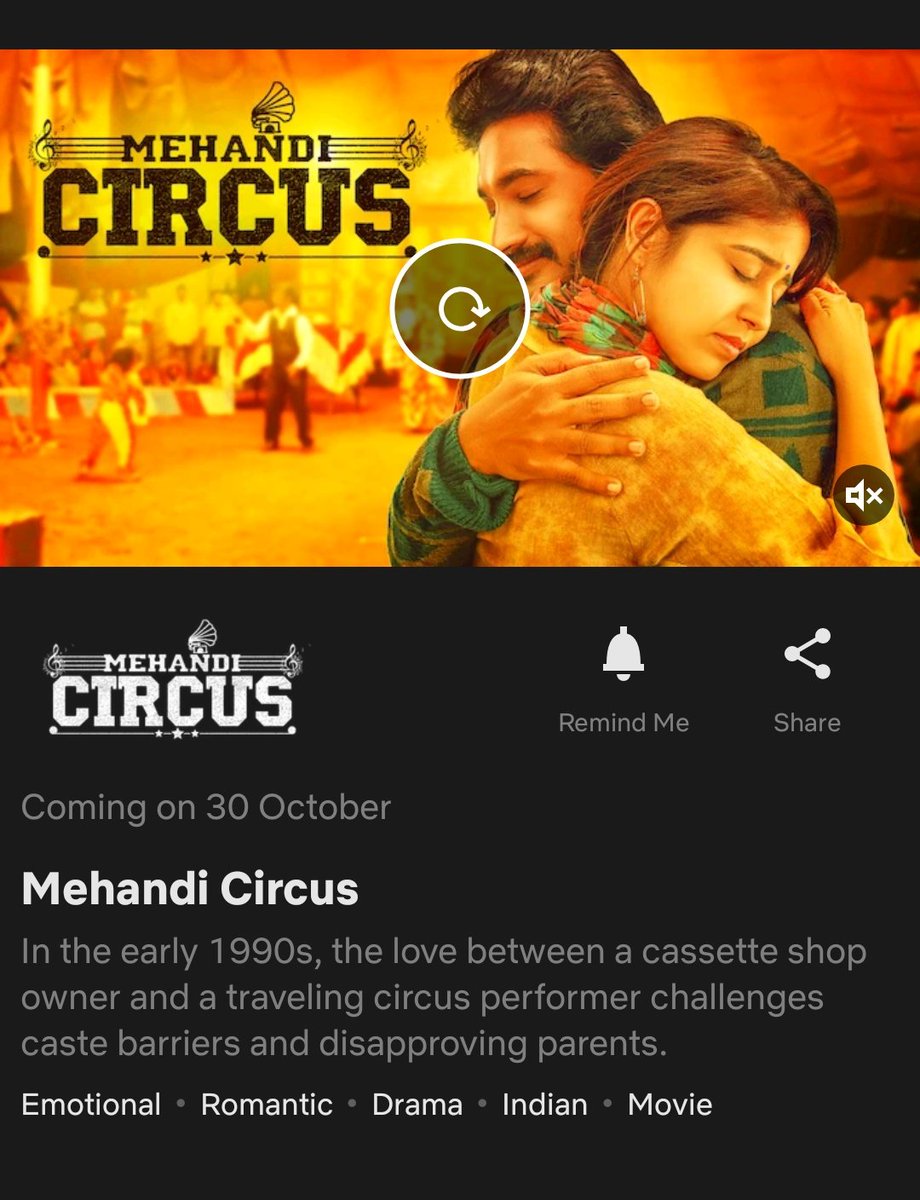 Tamil film #MehandiCircus (2019) by #SaravanaRajendran, feat. @Madhampatty @battatawada @RjVigneshkanth @VelaRamamoorthy  @actor_marimuthu and #AnkurVikal, streams on @NetflixIndia from Oct 30th.

@Dir_Rajumurugan @StudioGreen2 @RSeanRoldan @YugabhaarathiYb