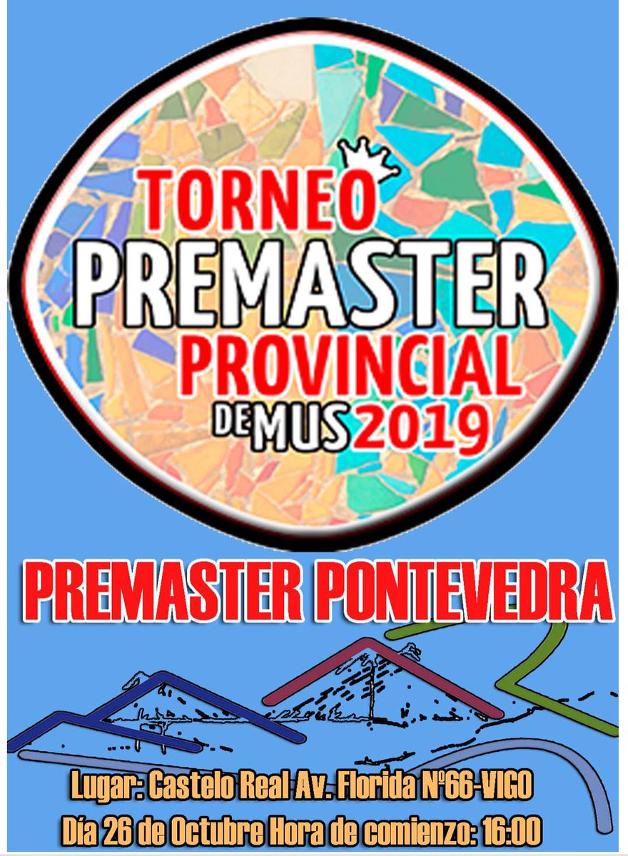 #mastermus Torneo Pre-Máster Provincial de Pontevedra, el 26 de octubre en Vigo (Pontevedra) torneosmaster.blogspot.com/?m=0&cod=19PON…